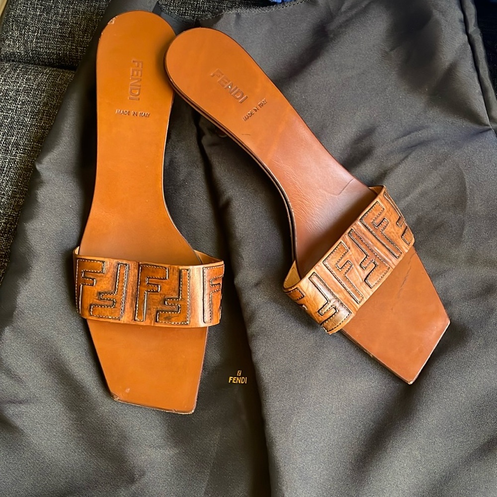 Authentic Fendi Leather Sandals